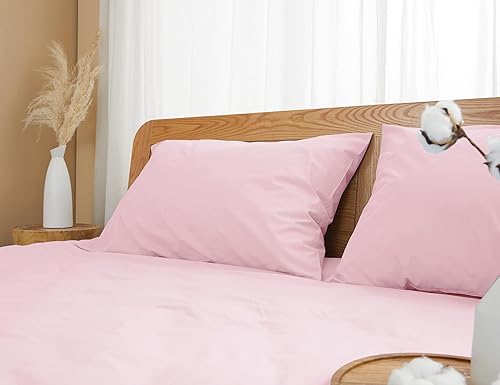 Miniatura 7 de Juego de 2 fundas de almohada estándar de tejido de percal de algodón tamaño Queen, preencogidas, transpirables e hipoalergénicas, juego de 2 (2