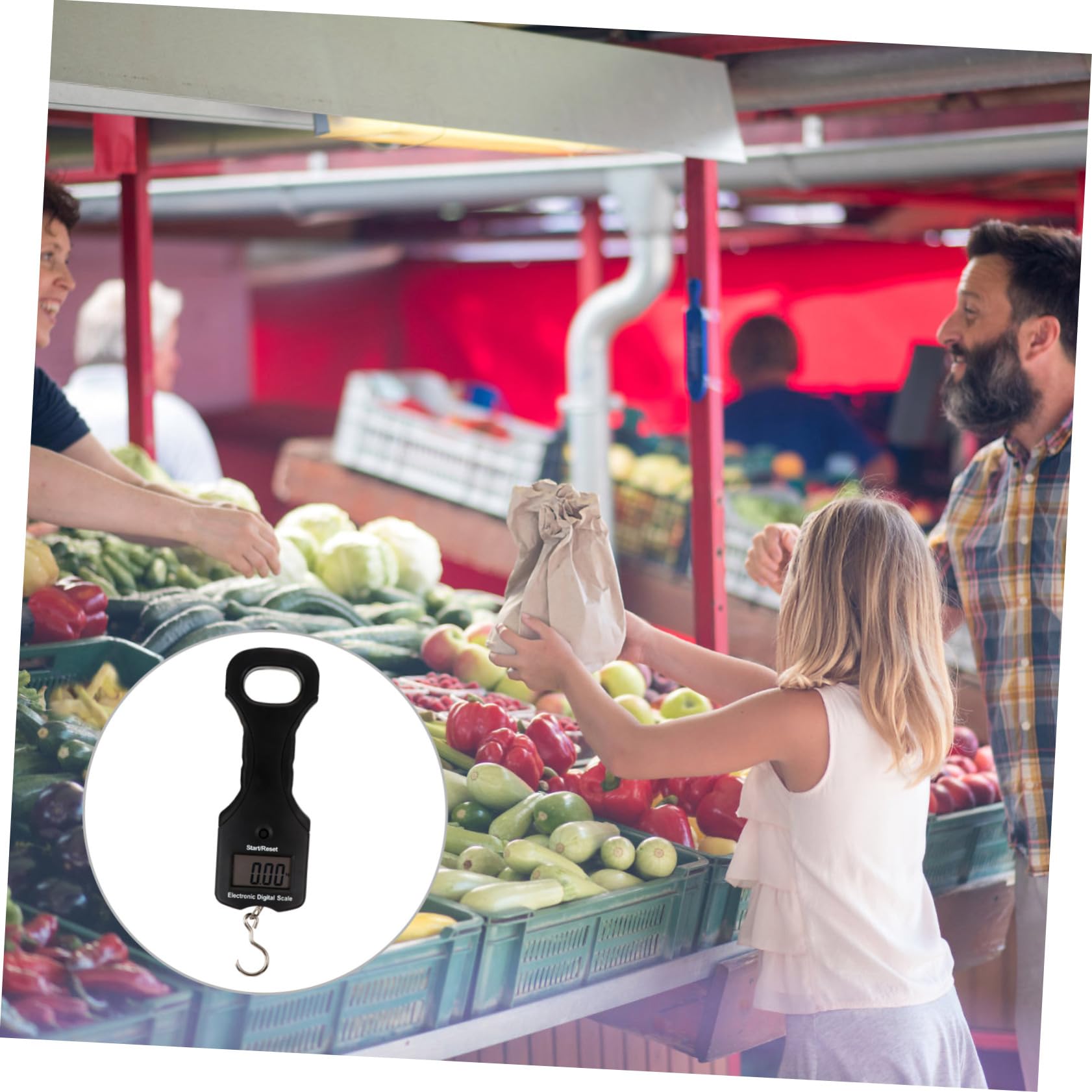 Báscula Portátil de Equipaje Digital 30kg Negra de Plástico