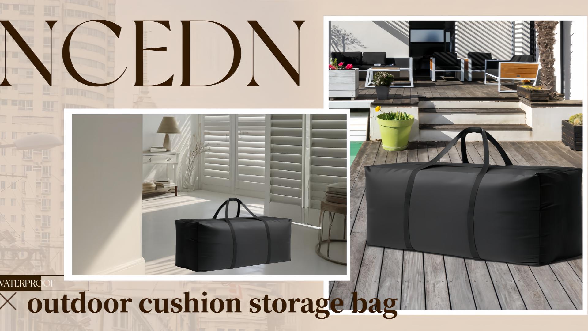 3 Sacs Rangement Coussins Patio 81x81x61cm - Étanche 210D - Transport Facile