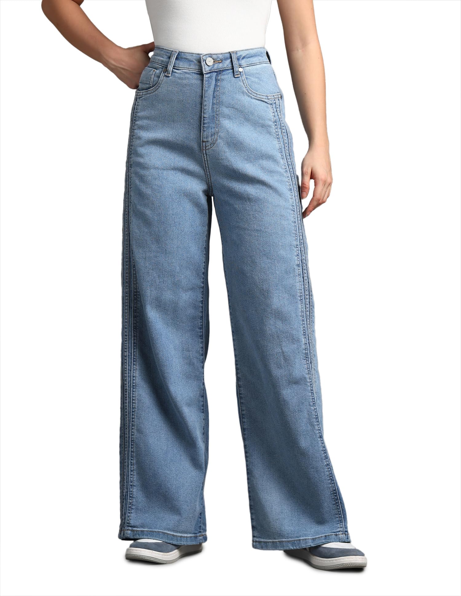 flying machine Women's Baggy Fit Jeans| Solid | High Rise | Stretchable | Jeans for Woman-picture-33