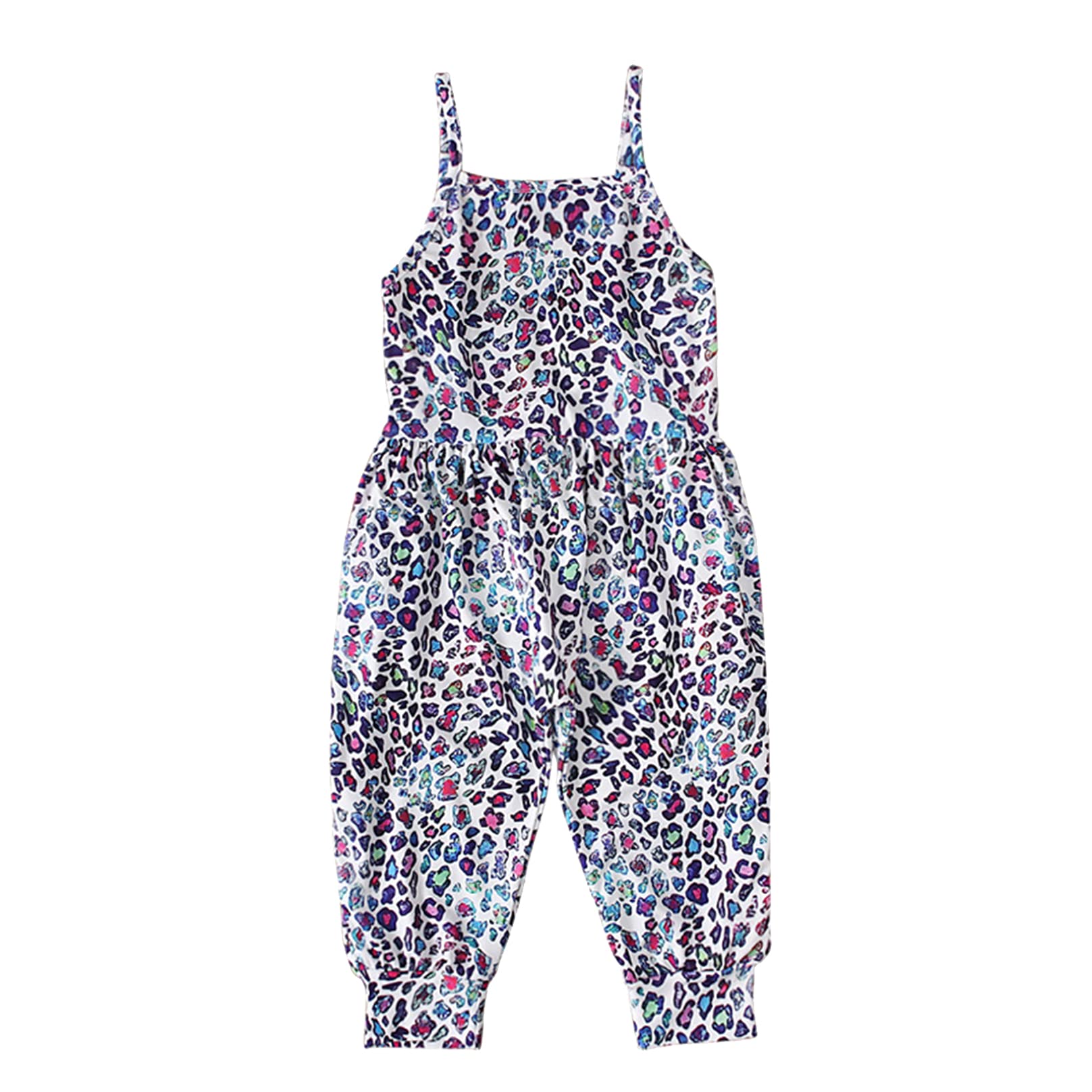 Agoky Peto Niña Niña Pantalones Largos de Verano para Niñas Pequeñas Mono de Tirantes a Raya Espaguetis 2-8Años