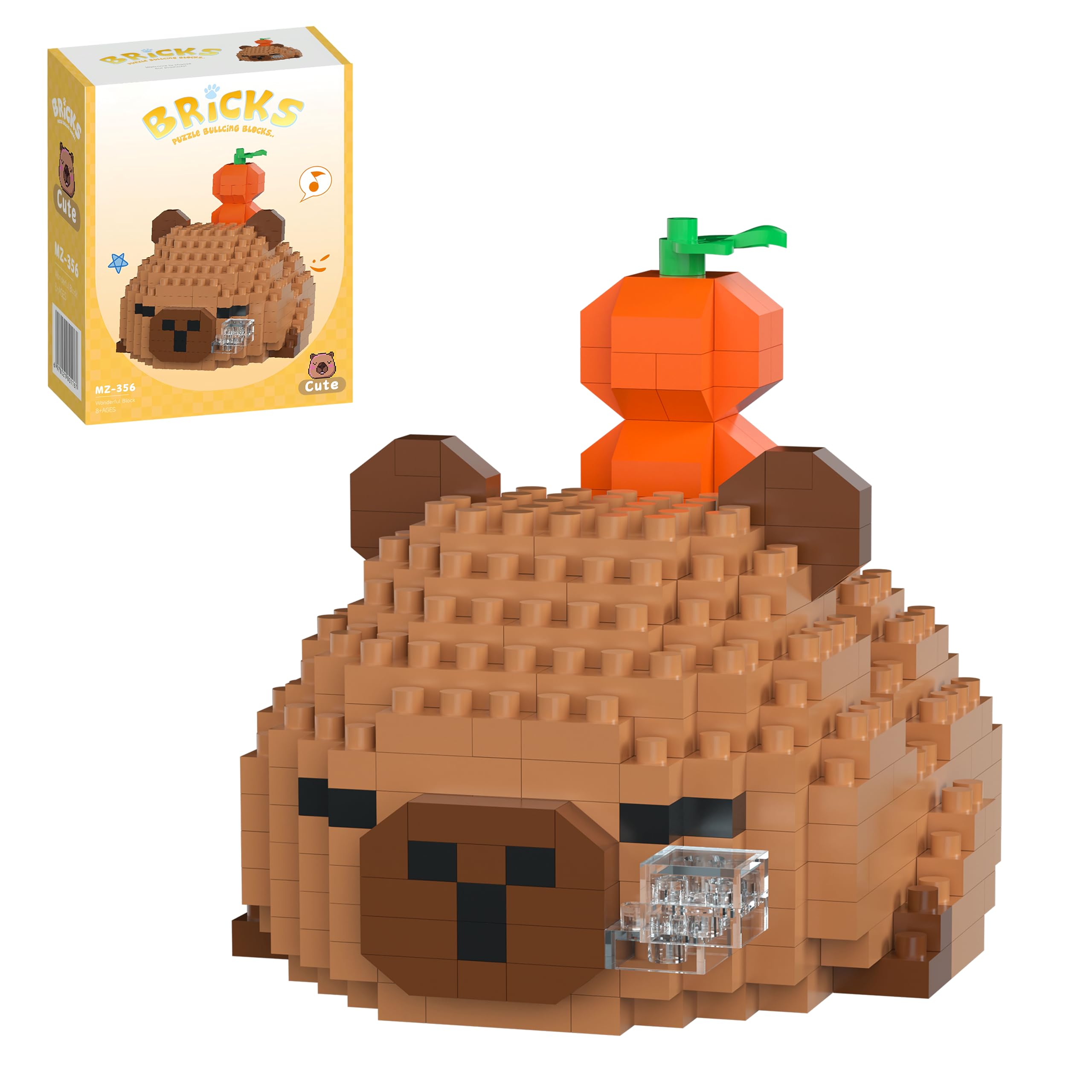 Photo 1 of QISHOUTING Capybara Mini Building Blocks for Kids, 300PCS-Mini Capybara Figurines Building Set for Boys Girls, Home Office Décor, Birthday Party Favors for Adults and Teens (Napping Capybara)