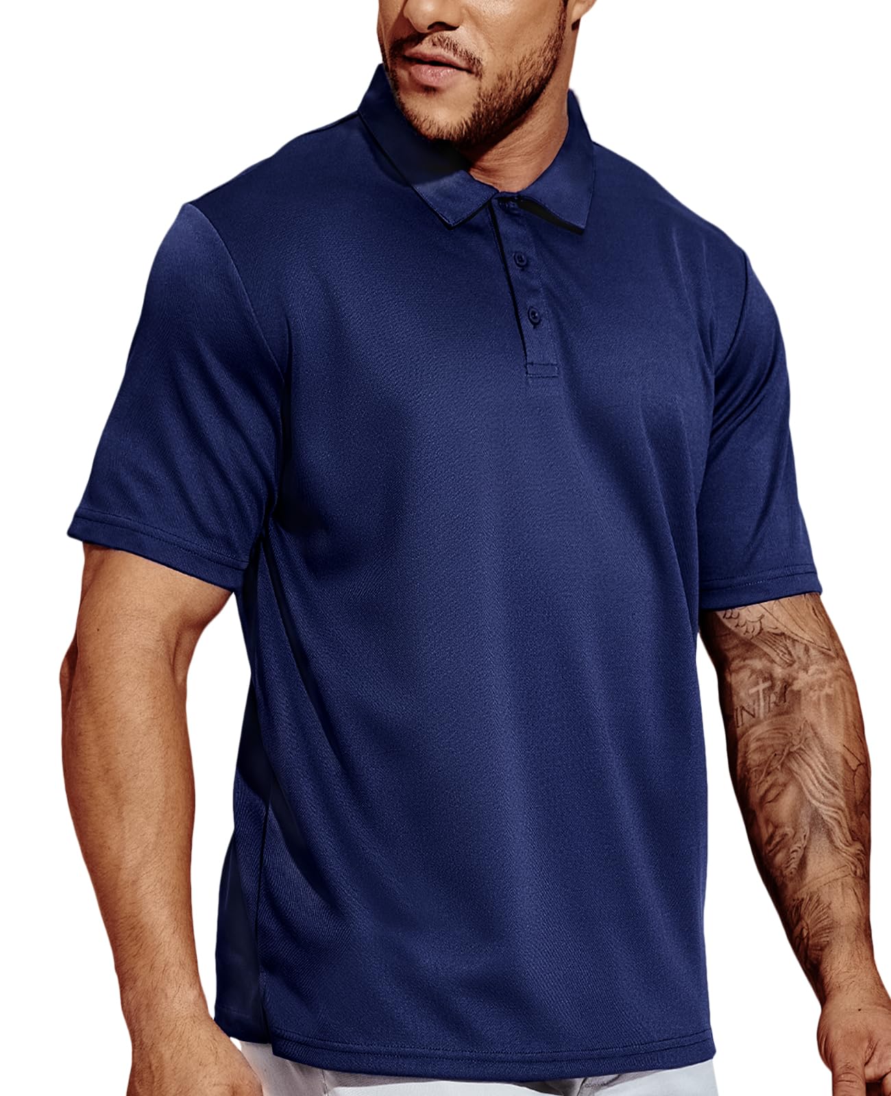 MIER Men's Quick Dry Polo Shirts Polyester Casual Collared Shirts Short Sleeve, Moisture-Wicking, Sun Protection