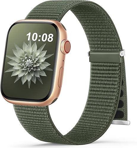 OHOTLOVE Correa de nailon compatible con Apple Watch Band de 1.496 pulgadas, 1.575 pulgadas, 1.614 pulgadas, 1.654 pulgadas, 1.732 pulgadas, 1.772
