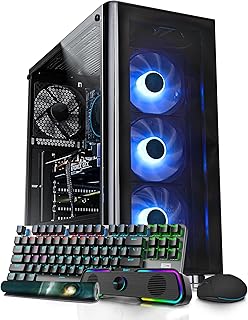 Neptune Gaming PC Desktop Computer - Intel Core i3-12100F (Beat i7-8700), NVIDIA GTX 1660 Super 6GB, 16GB DDR4 3200, 500GB SSD, WiFi 6E, VR Ready, RGB Fans, RGB Keyboard & Mouse, Win 11 Pro