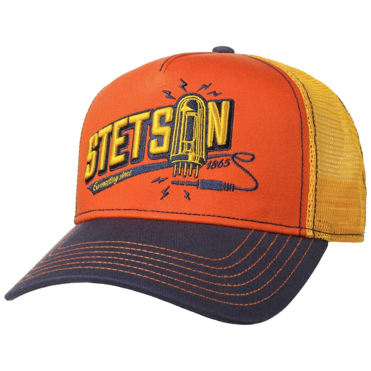 Stetson Gorra de Camionero Patrulla para Hombre/Mujer, Gorra de béisbol de algodón, tamaño Ajustable, Gorra con Inserto de Malla, Gorra de Camionero para Invierno/Verano, Gorra Curvada - 1