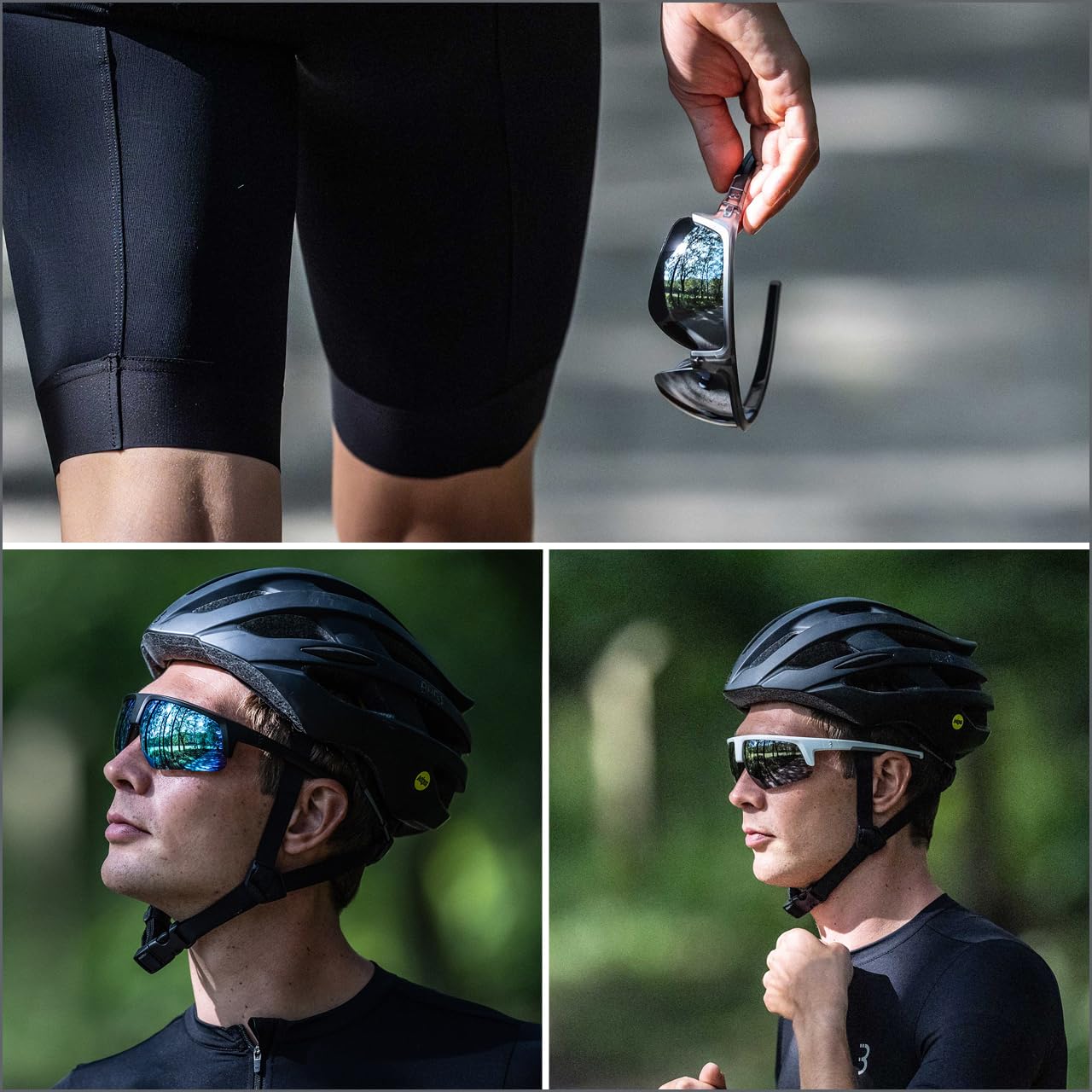 BBB Cycling Fahrradbrille Sportbrille Langlebige Radsport Sonnenbrillen Herren und Damen 100% UV-Schutz Gravel Bike Rennrad & MTB Comet Glänzend Schwarz Rauch BSG-75 Sport & Freizeit