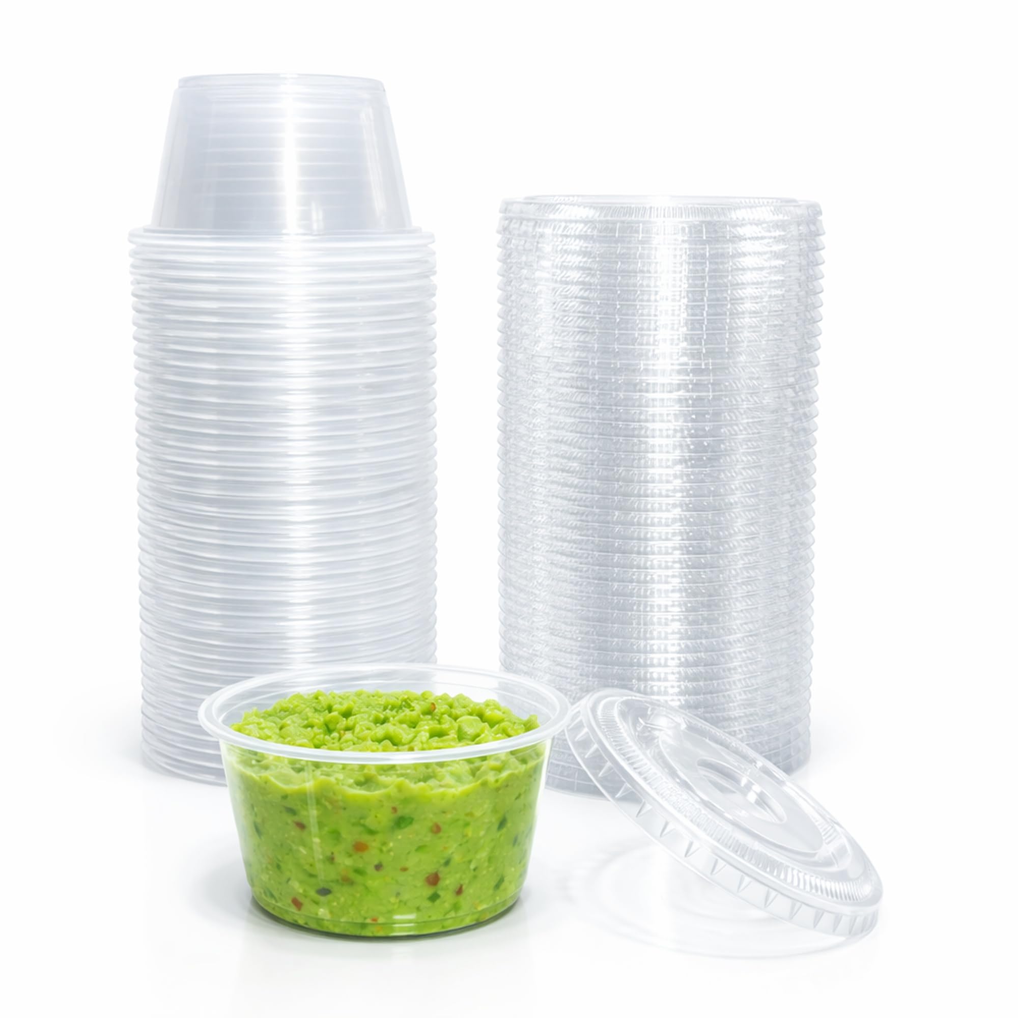 4 oz Clear Plastic Souffle Cup with Lids, BPA Free Portion Cup, 50 Sets