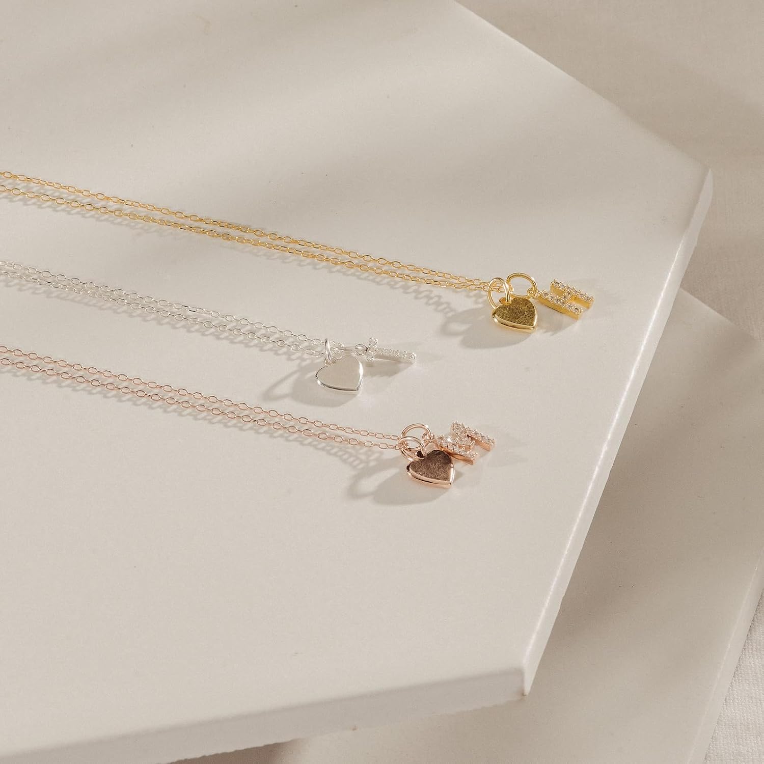Personalized CZ Daimond Necklace, Custom Name Pave Letter Initial Necklace, Minimalist Stacking Gold Necklace, 18K Gold Plated Silver, Personalized Gift for Women