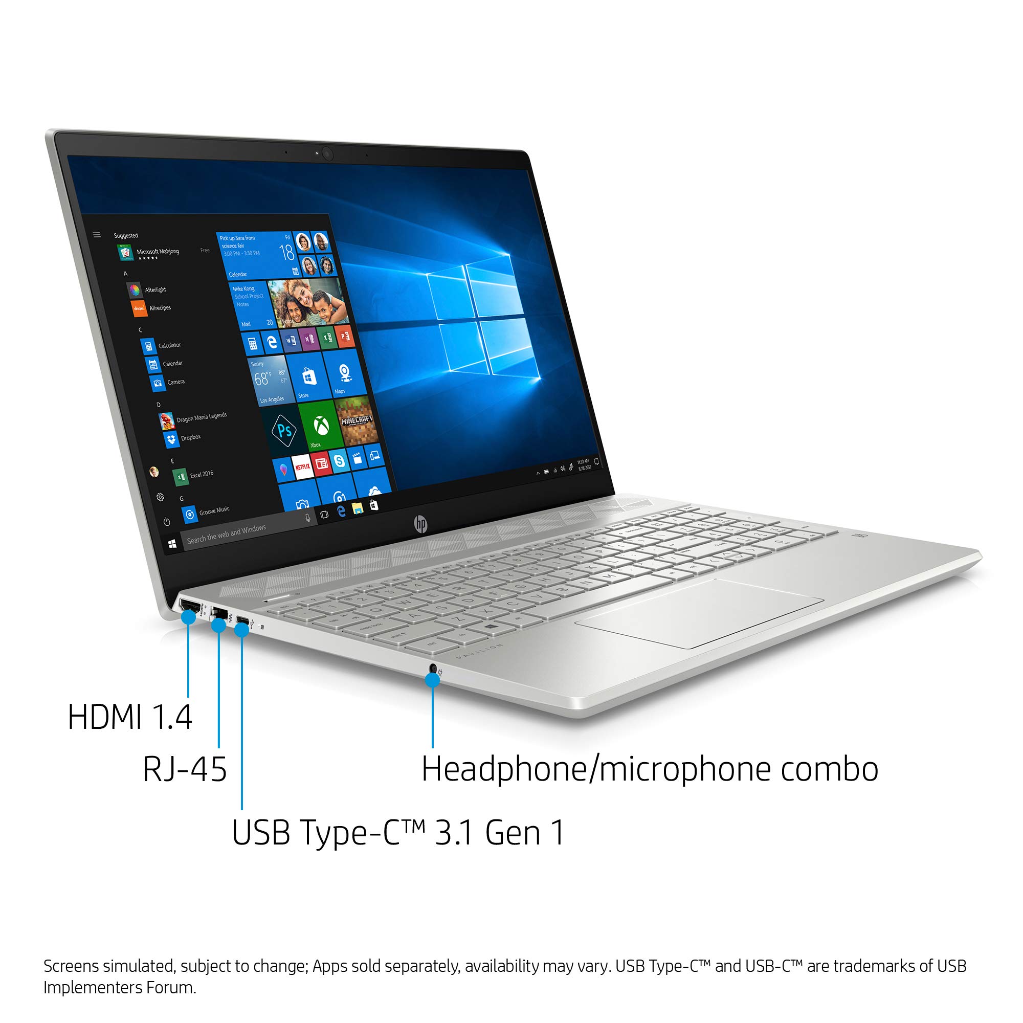 HP Pavilion 15-CS2096TX (8th Gen Core i7-8565U/8GB/1TB HDD + 256GB 