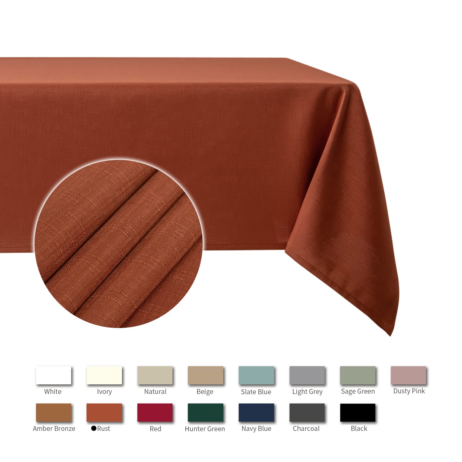 maxmill Slubby - Mantel Rectangular Texturizado, Resistente al Agua, Antiarrugas, a Prueba de derrames, Suave, para Comedor, Fiestas de Acción de Gracias y cenas de Vacaciones de Halloween, 152 x 264