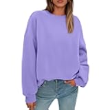 Crewneck Sweatshirts Women Comfort Oversized Sweatshirt Cozy Fleece Pullover Sweatshirts No Hood Soft Cute Fall Tops