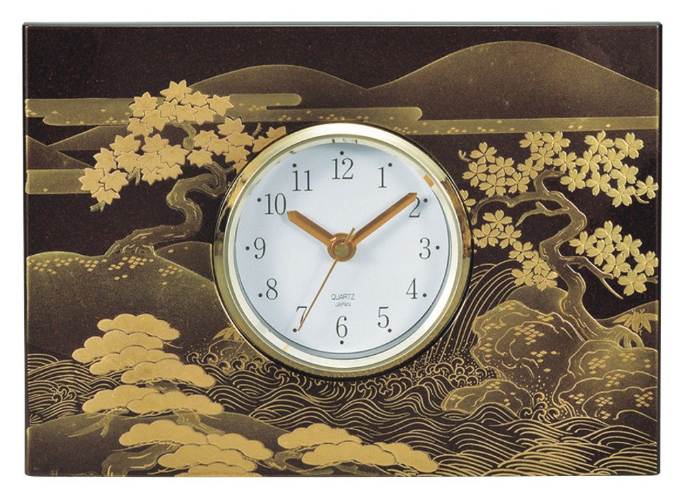 Amazon.co.jp: カノー 置き時計・掛け時計 春秋山水 26×4.5×18.5cm  