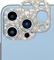 Vista 8 de Omio [Paquete de 2] para iPhone 12 Pro Max cubierta protectora de lente de cámara 3D Bling Diamond Lens Cover Glitter Diamond Lens Protector