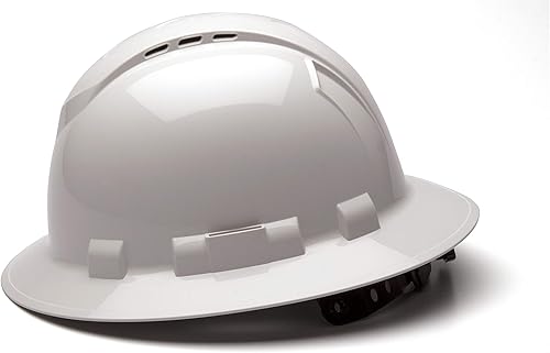 Miniatura 4 de Pyramex Ridgeline - Casco de ala completa ventilado, suspensión de trinquete de 4 puntos