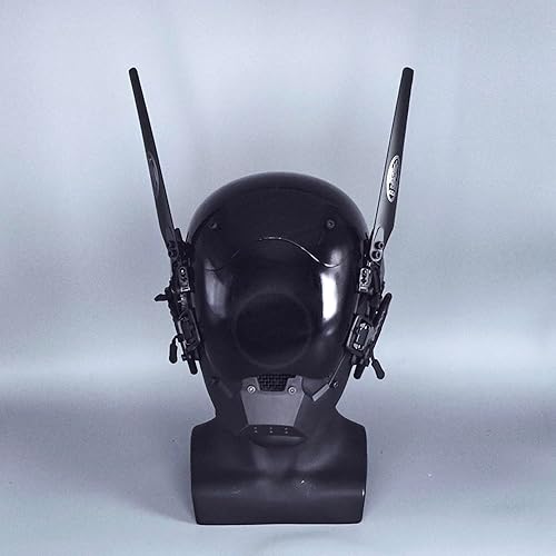 Miniatura 5 de XYSaiXuan Máscara punk iluminada para Halloween, cosplay, fiesta de DJ, club nocturno, máscara LED, Samurai Cyber Techwear, máscara facial completa