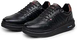 Sapatenis Masculino Couro 100% Legitimo Moderno Casual Detalhado Sola Alta Confortável Macio