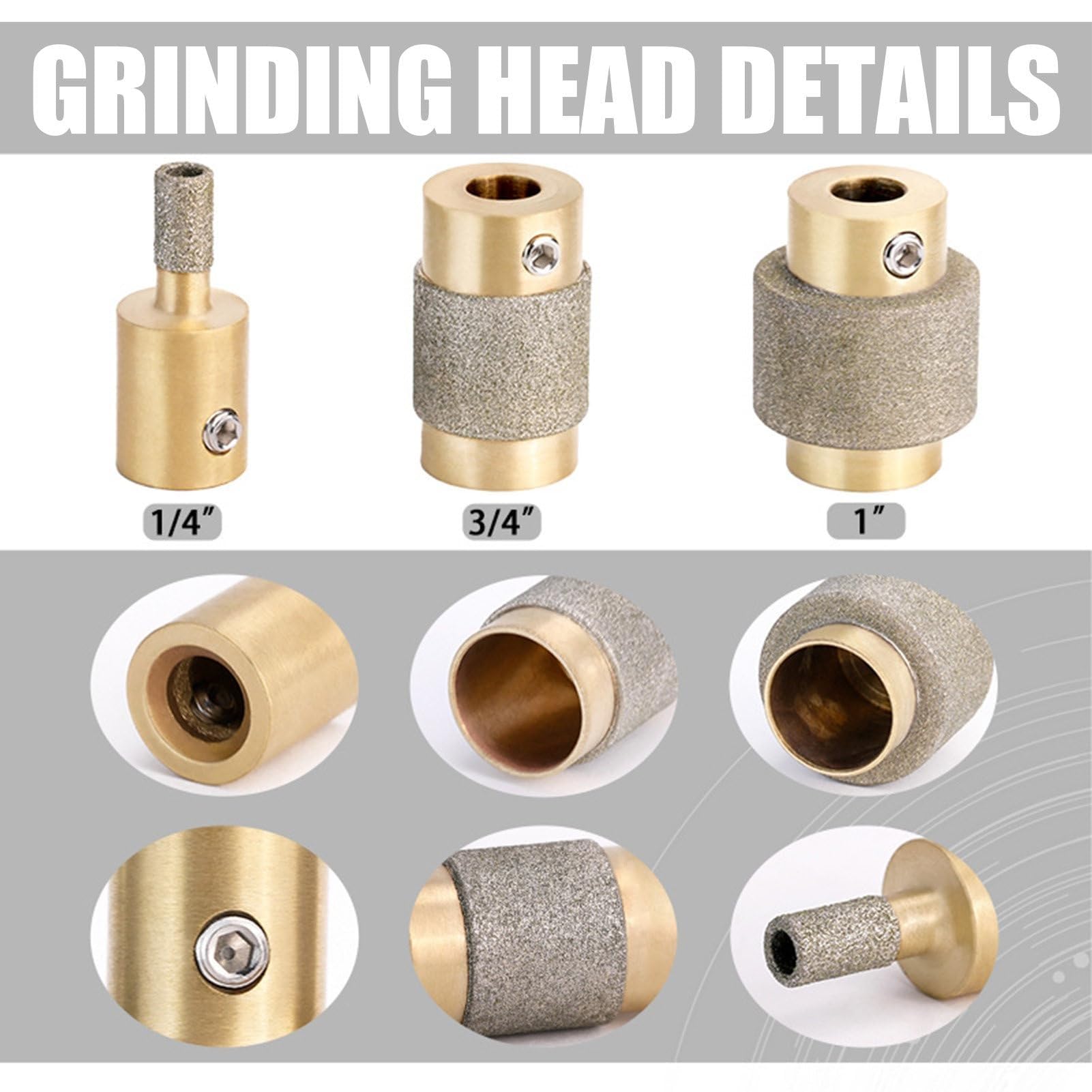 Zestaw mini automatycznej szlifierki do witraży z przegrodą, do projektów artystycznych DIY, zawiera 3 końcówki szlifierskie do precyzyjnego szlifowania i kształtowania(Yellow)