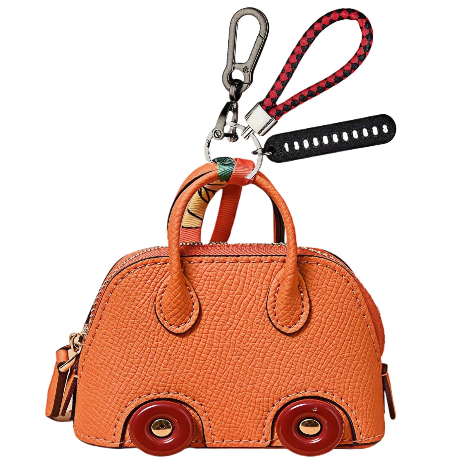 Yuemuxi Women's Orange Cute Tote Bag Charms - Mini Bag Charms For Handbags And Purses, Mini, Polyurethane (Pu)