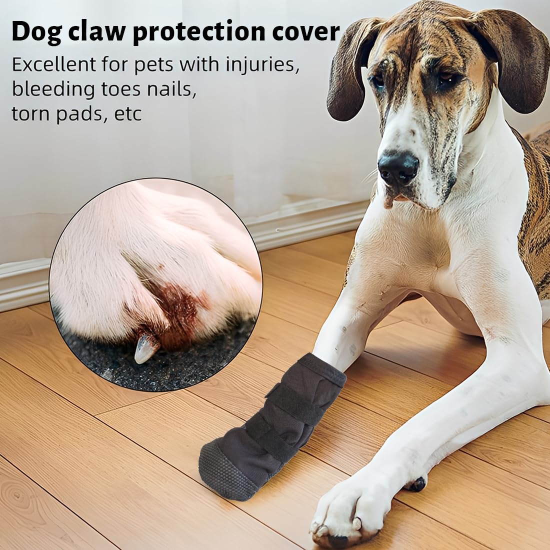 Chaussettes taille M pour pattes de chien, pour récupération post-op, empêchent léchage, imperméables antidérapantes, anti-fuite, chausson chien, chaussure chien