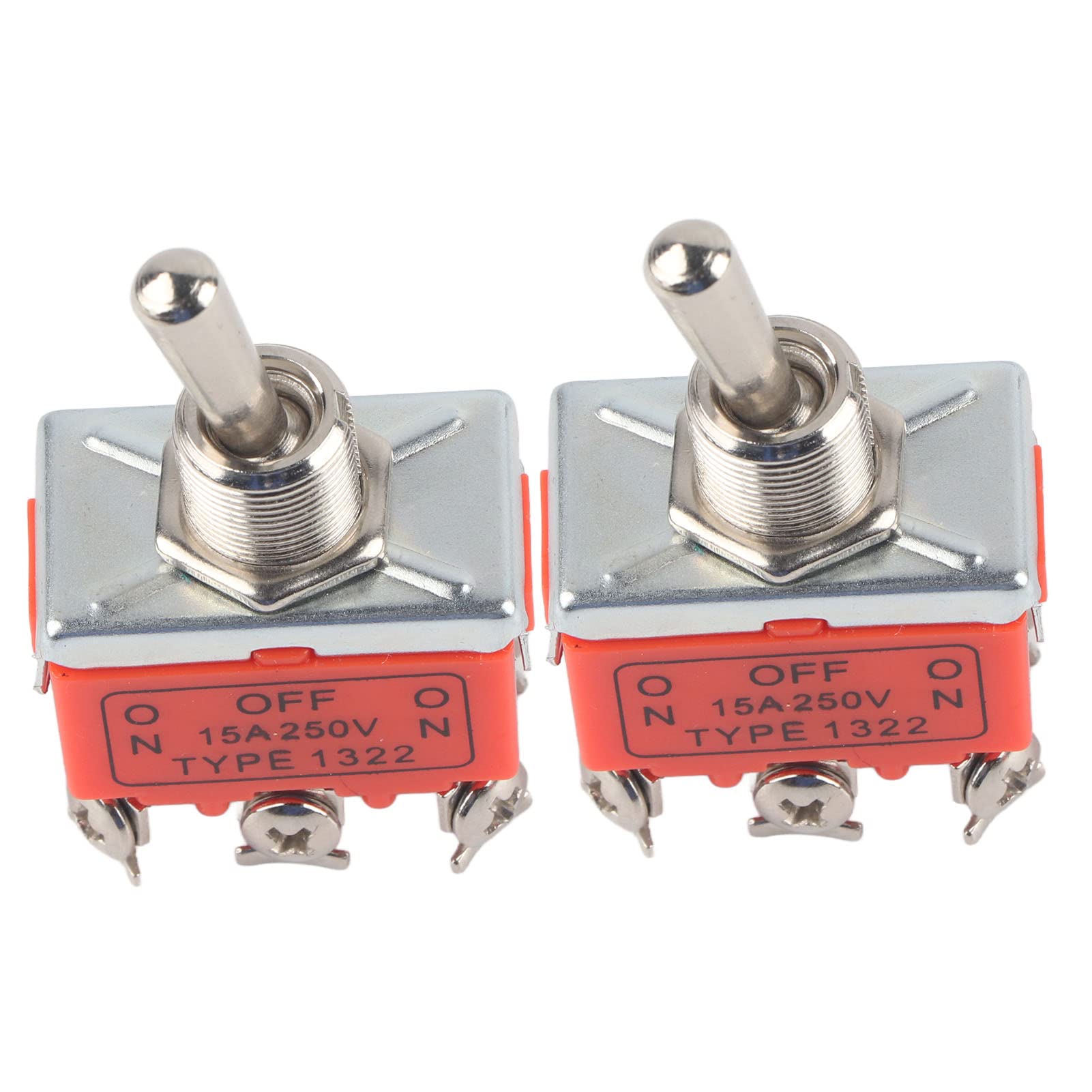 2 szt. Przełącznik Silnika Prądu Stałego CW Przełącznik do Przodu do Tyłu 24 V, Przełącznik Elektryczny do Przodu do Tyłu Silnik CCW 6-pinowy Przełącznik Dwupozycyjny 250 V 15 A,