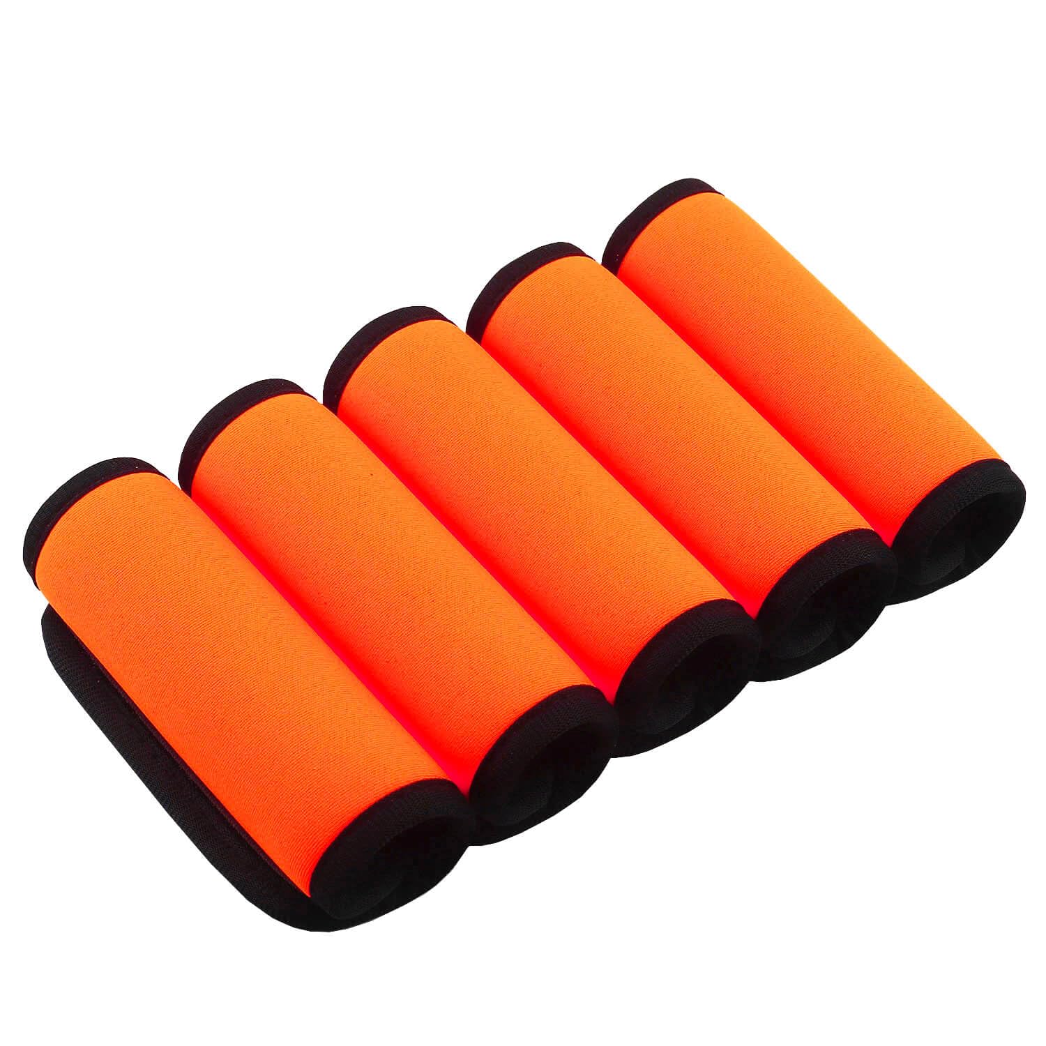 5pcs Neon Orange Luggage Handle Wraps - Unique Luggage Identifiers for Suitcases - Travel Accessories
