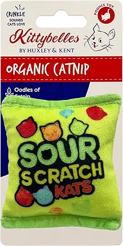 Huxley & Kent Juguete de peluche para gatos  Juguete interactivo de hierba gatera para gatos y gatitos  Suave con arrugas y hierba gatera  Divertido