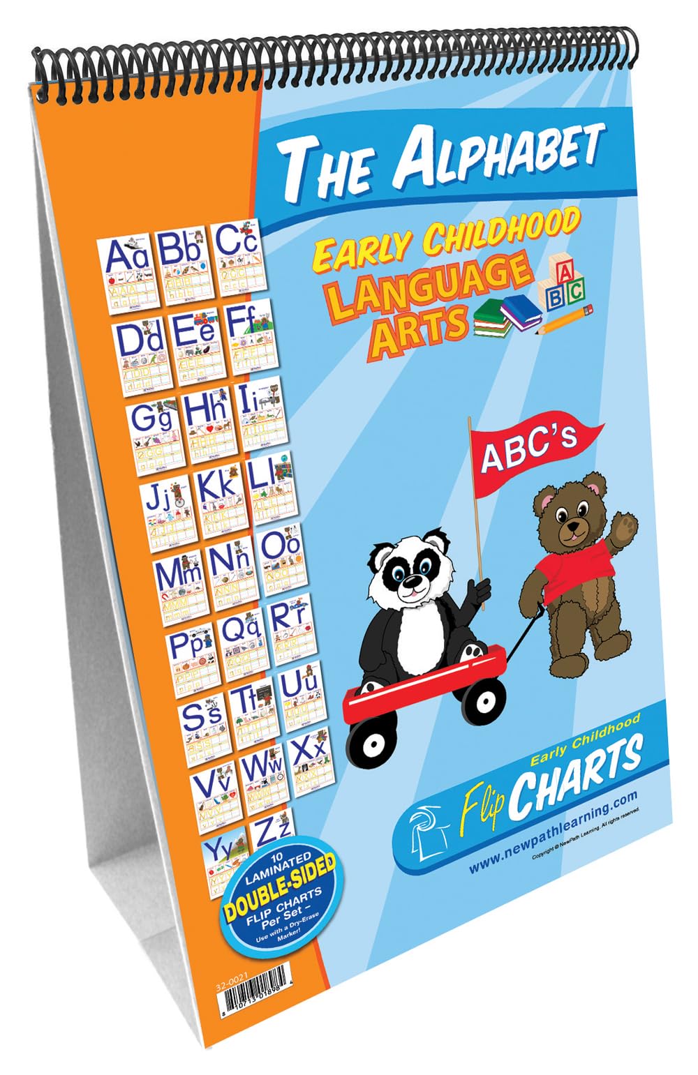 NewPath Learning - 32-0021 Alphabet Curriculum Mastery Flip Chart Set, Early Childhood