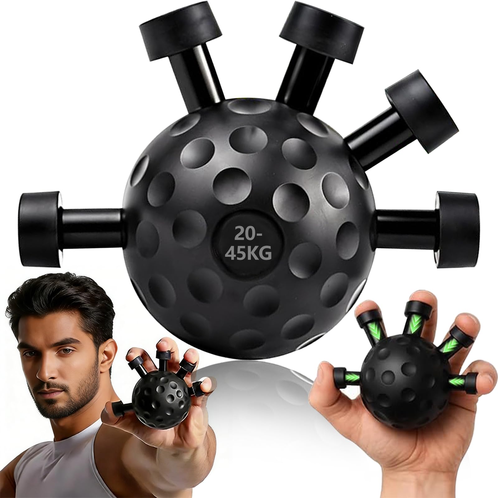 Eagle Alaw Hand Gripper Ball, Hand Grip Strengthener 20-45 kg, Finger Gripper for Veins, Heavy Resistance Grip Ball, Finger Trainer for Workout, Rehab, Stress Relief & Forearm Strengthener-image-1