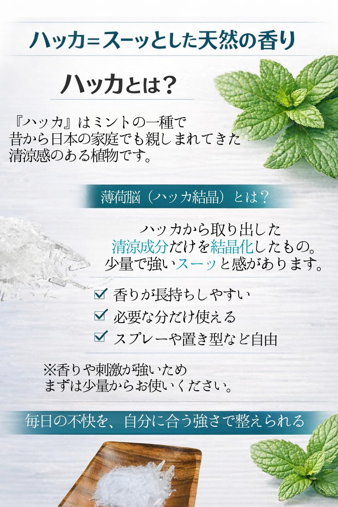 Amazon.co.jp: メントール結晶 100g ハッカ クリスタル 薄荷脳 ハッカ