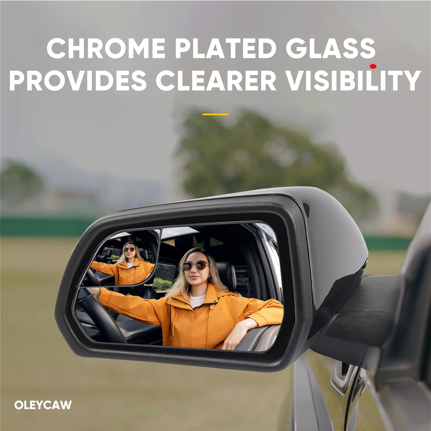 Compatible with Ford Mustang Driver Side Mirror, 2015 2016 2017 2018 2019 2020, Left Side Mirrors Replacement Glass with Backing Plate, Power Heated