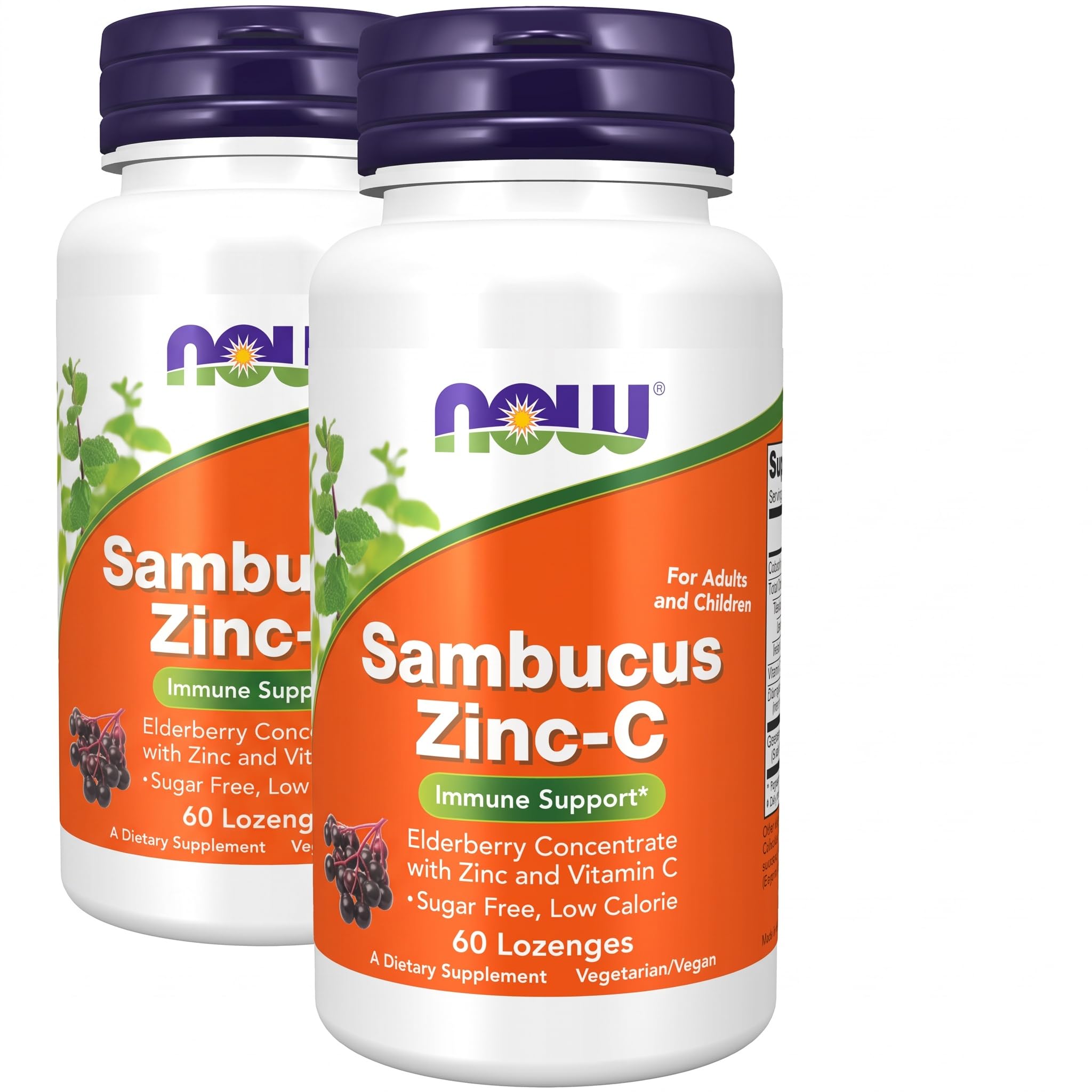 NOW Supplements, Sambucus Zinc-C with Elderberry Concentrate, 60 Lozenges — Amazon image 9