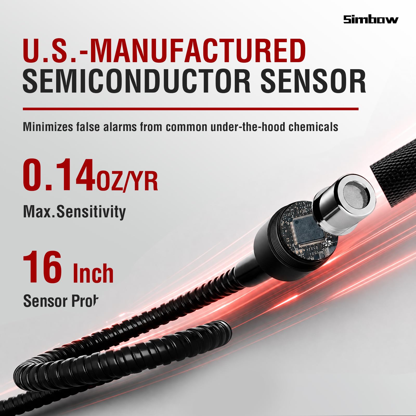 Detector de fugas de refrigerante, Simbow ALD-200PRO, detector de fugas de freón profesional 3 en 1 A2L con sensibilidad de 4 g/año, detector de fugas de diodo calentado para batería R32 R454B R290