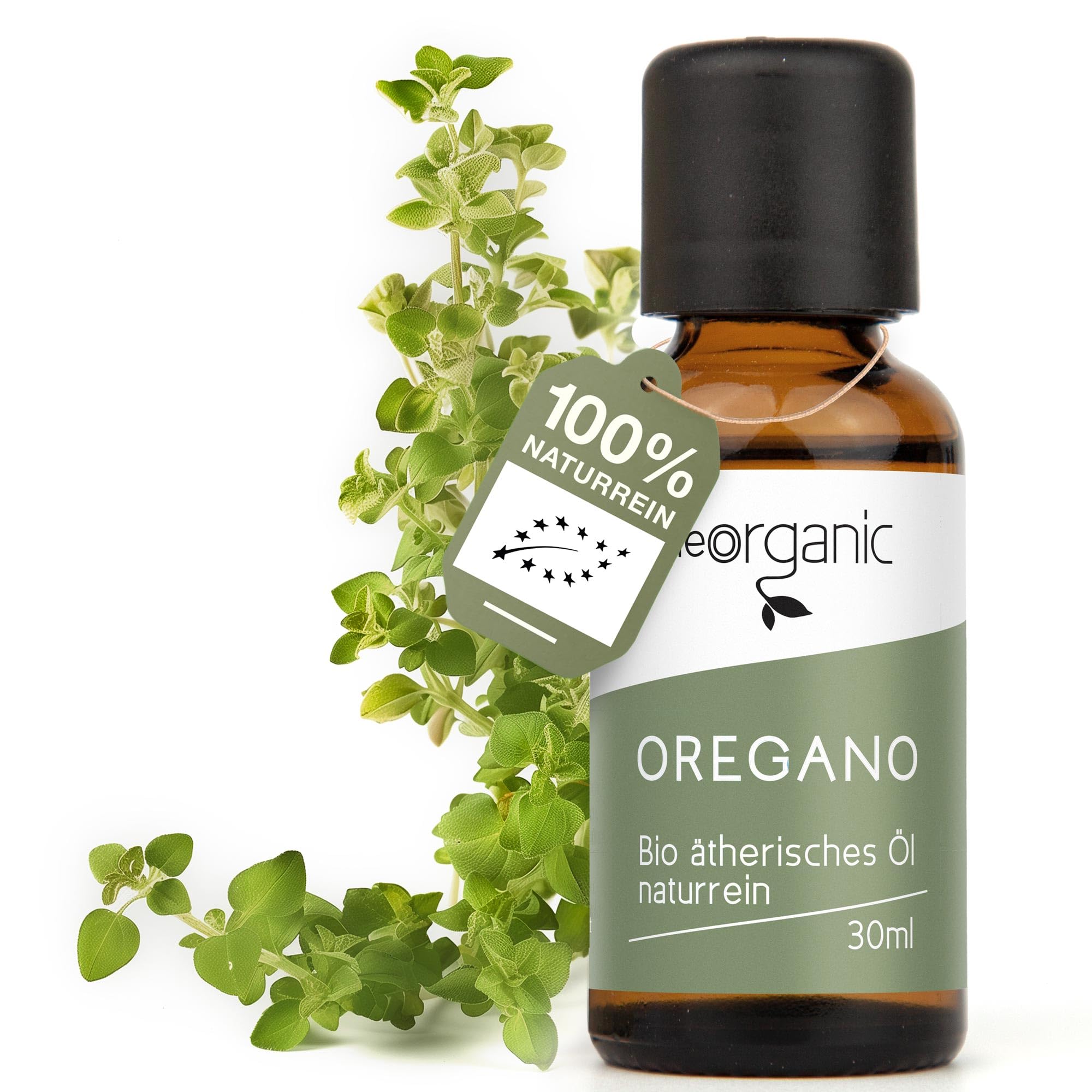 Olio di origano biologico con 80% carvacrolo, alimento certificato orale, olio essenziale biologico al 100% naturale, 30 ml, il vero origano - Origanum Vulgare