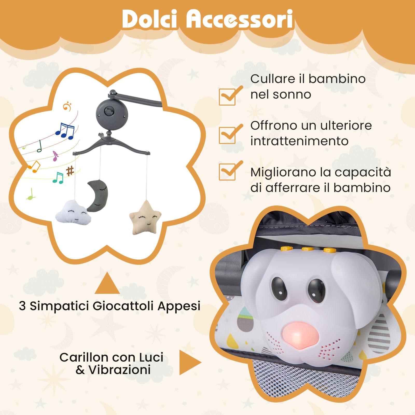COSTWAY 4 in 1 Lettino da Campeggio per Bambini, Lettino Pieghevole con Materasso, Box Bambini Portatile con Borsa, Culla Lettino con Fasciatoio, Ruote, Portata 15 kg, 102 x 72 x 74 cm (Grigio+Beige)
