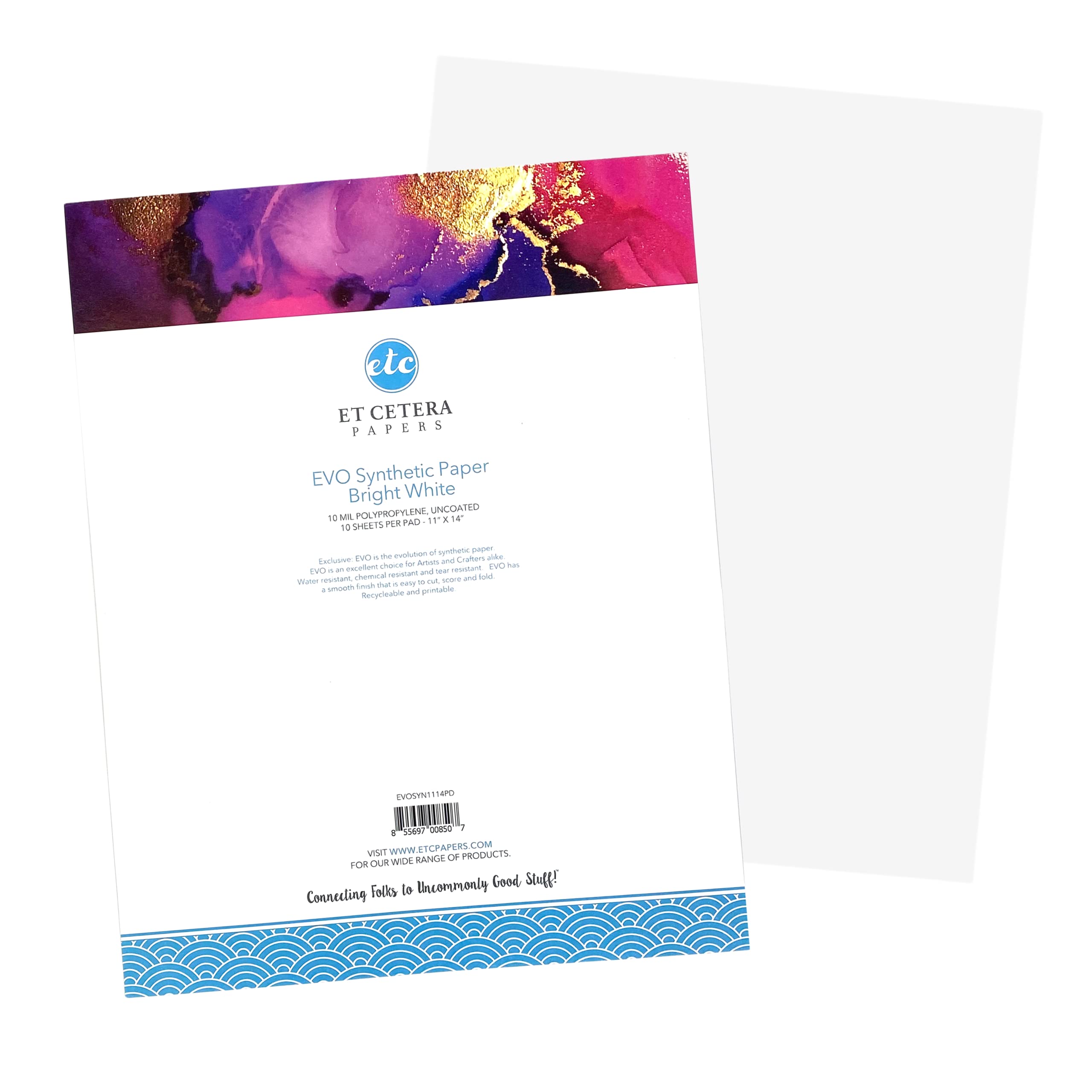 Alcohol Ink Paper - Non-Absorbent, Heavy Weight & Tear Resistant - Easily Wipes Off for Reusable Art Paper - Flexible Bright White EVO 11x14 Inch (10 Sheets)