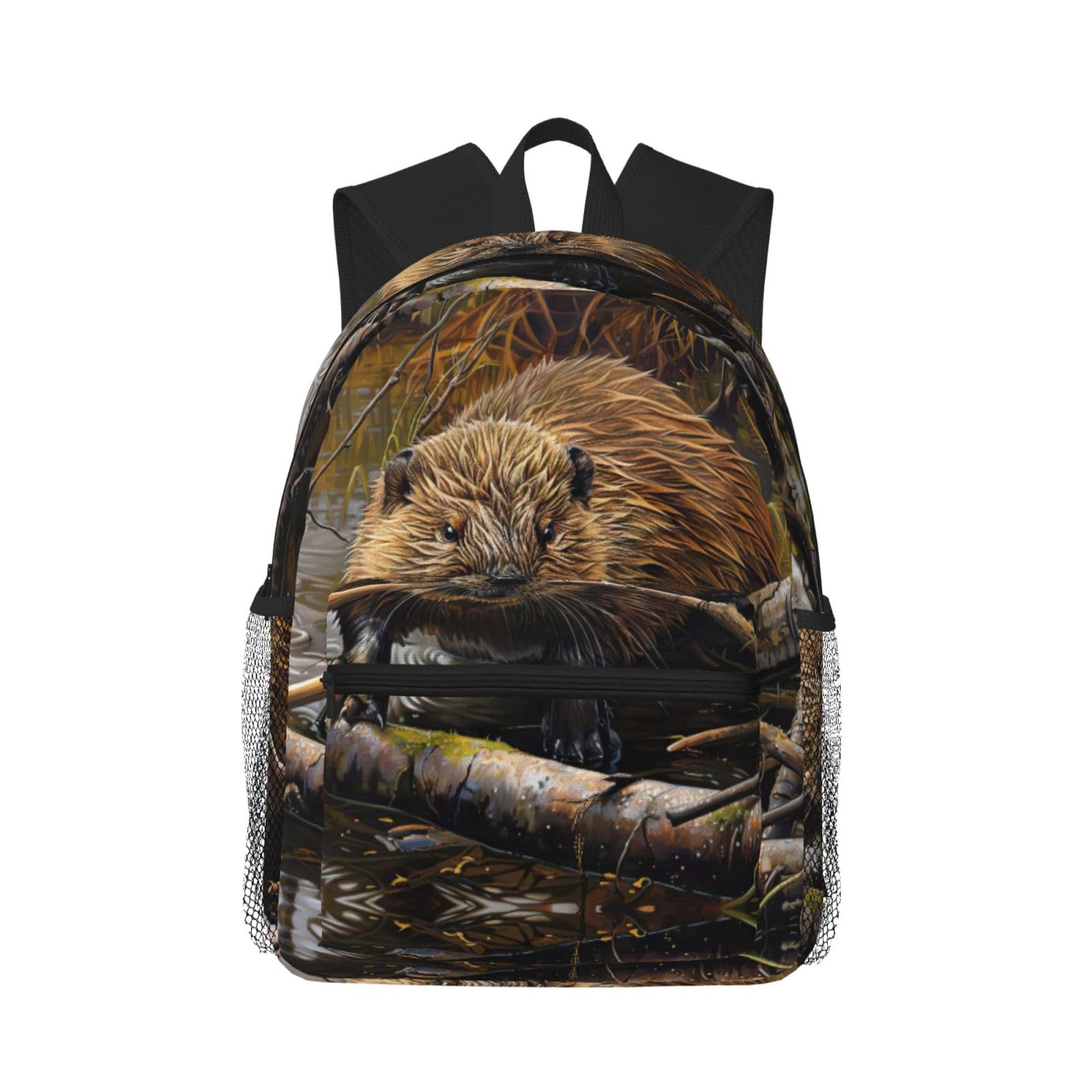 QHWLR beaver working print backpack Travel Laptop Backpack Cute Purse Casual Backpack work, traveling,
