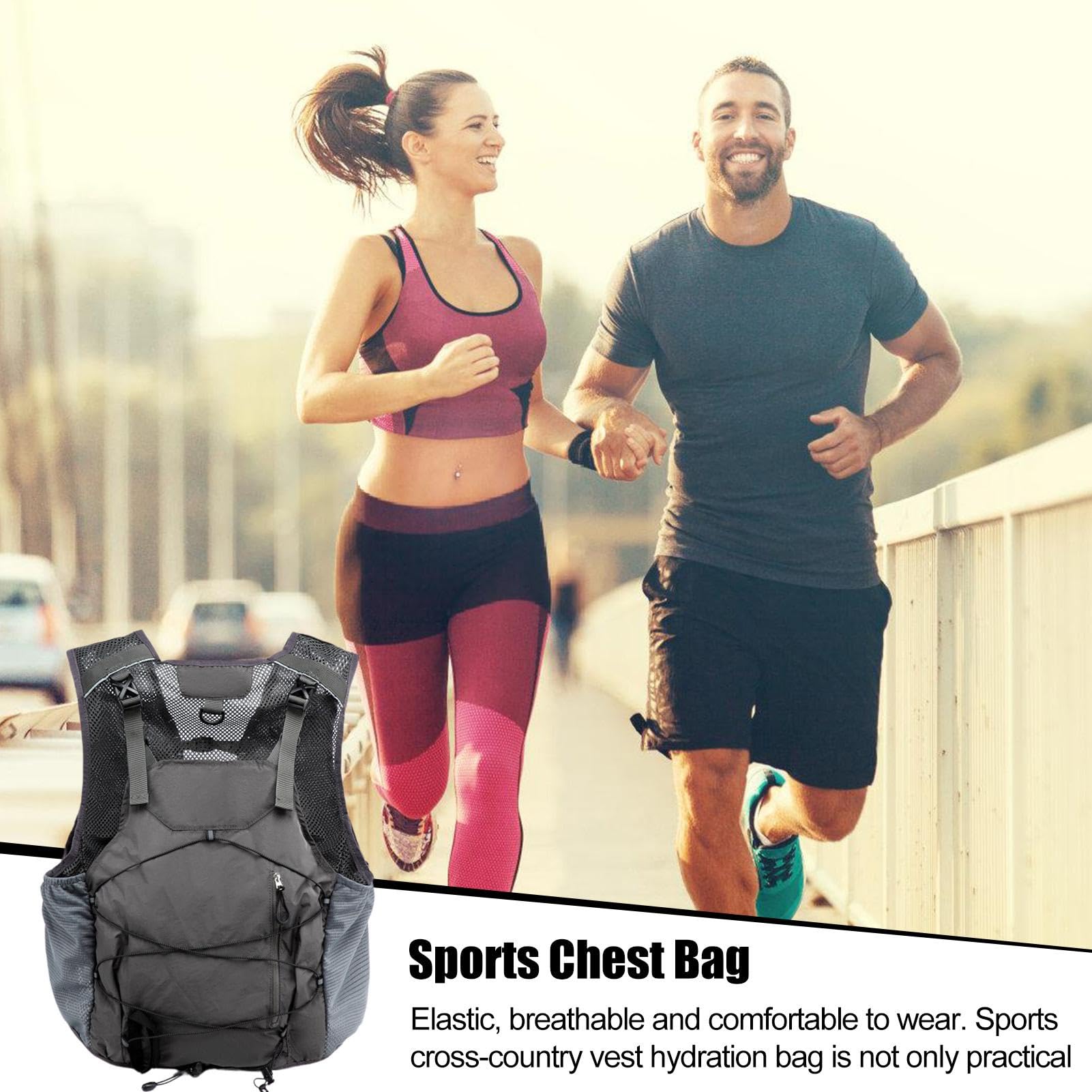 Borsa da petto per sport all'aria aperta, zaino per idratazione