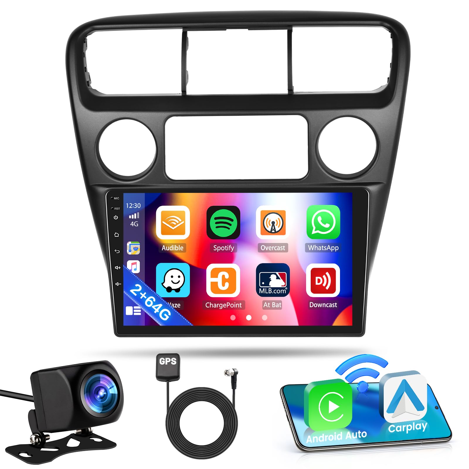 Inefala [2G+64G] Android 15 Car Radio for Honda Accord 6th 1998-2004 with Wireless Carplay/Android Auto, 9 Inch HD Touchscreen Car Stereo with GPS