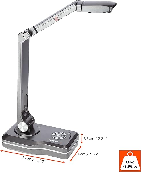 celexon Visualiseur de Documents DK800 | Plug & Play Full HD avec 8MP, Zoom 10x, Reconnaissance de texte OCR | Présentations interactives via HDMI/USB/VGA | Idéal pour école, bureau & vidéoconférences - 2
