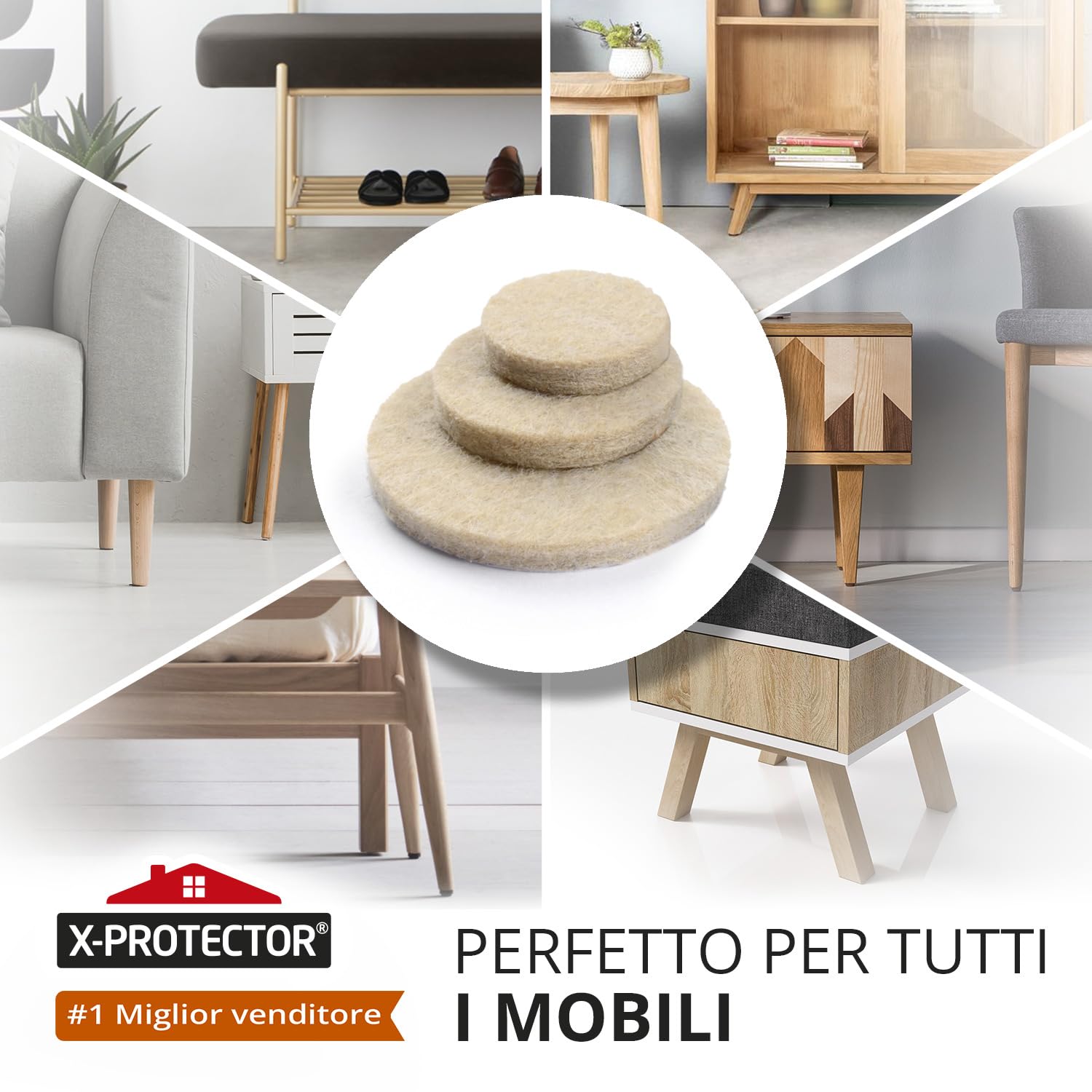 Kit Feltrini Adesivi Per Sedie - 190 Pezzi Marrone Per Proteggere Pavimenti - Foto 13