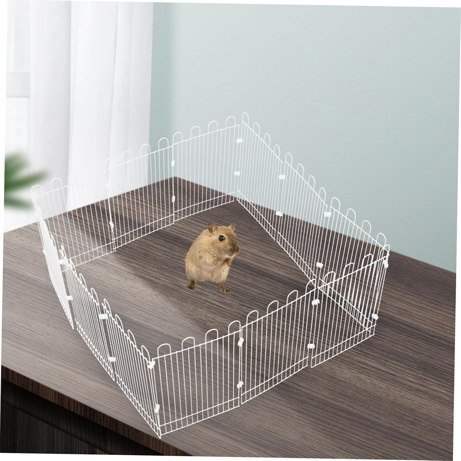 BESPORTBLE 12pcs Small Pet Playpen Panels Fence for Hamsters Rabbits Hedgehogs Easy to Assemble Indoor Pet Enclosure White Panels