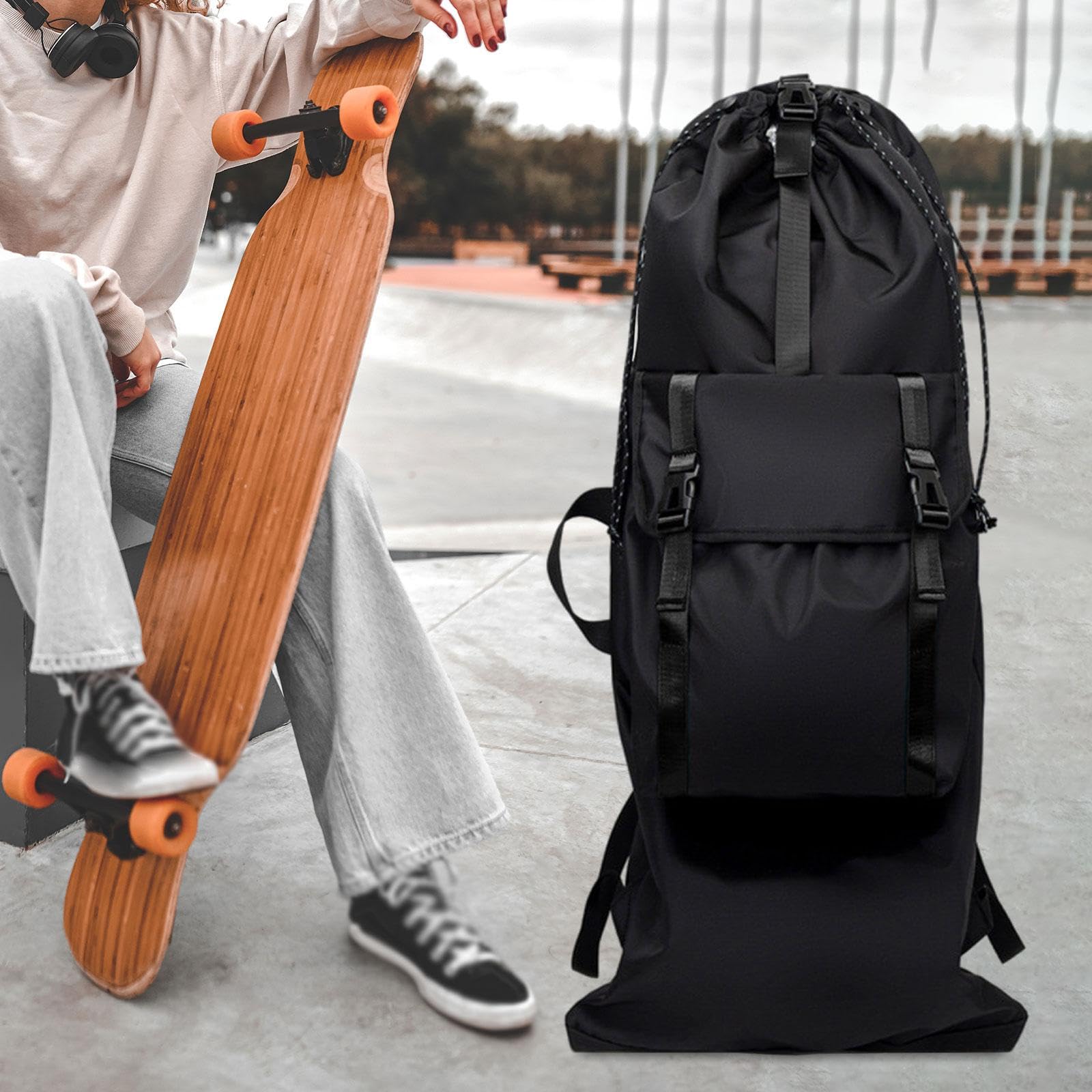 Sac à Dos Skateboard Sac Transport Longboard Sac Bandoulière Grande Capacité Imperméable Multifonction Épaule Adapté au Promenade