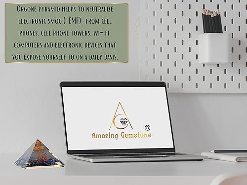 Miniatura 31 de Amazing Gemstone Pirámide de orgón grande Cristal de pirámide de turmalina negra oscura Pirámide de orgonita Pirámides de órgano Curación