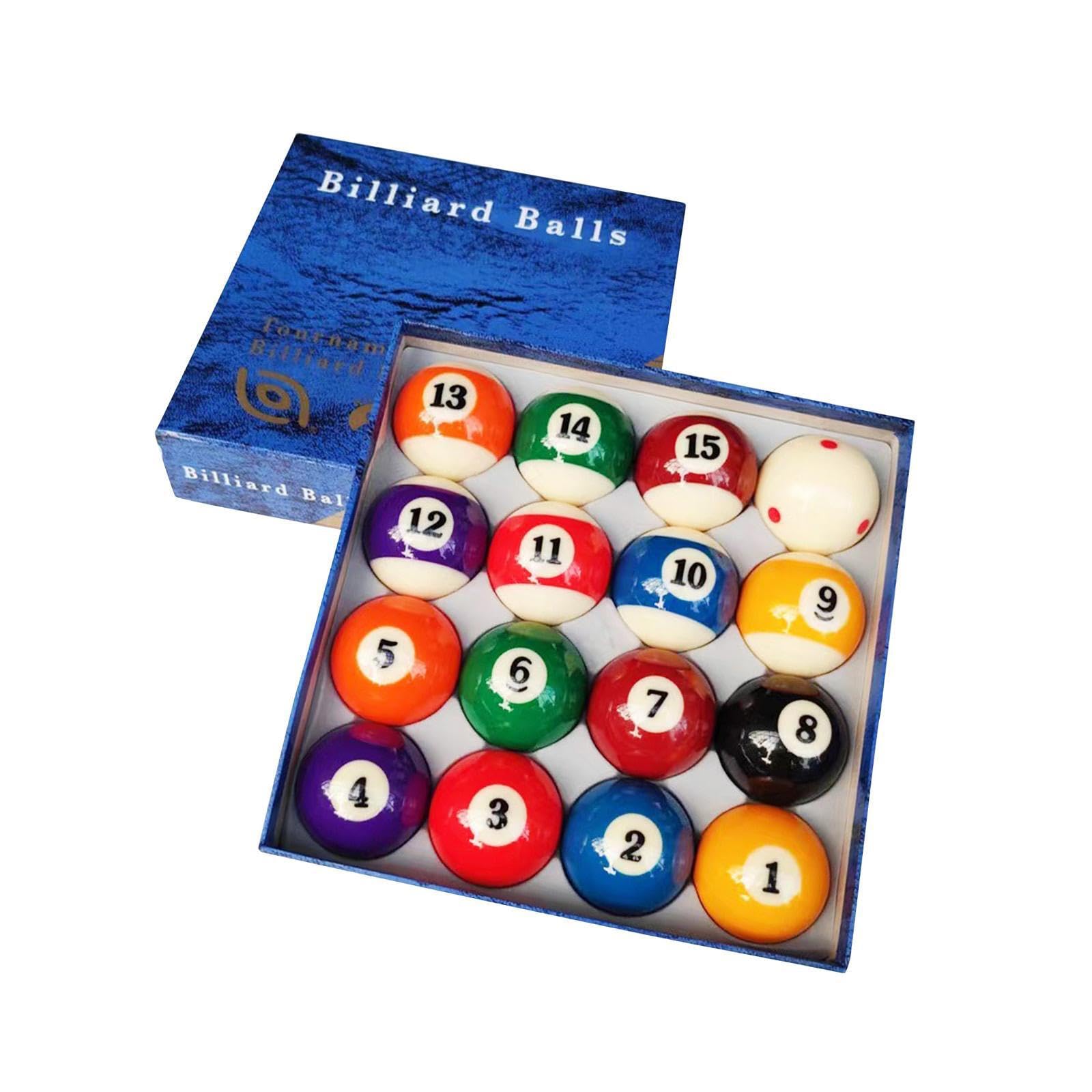 Hochwertige Billardkugeln aus Kunstharz, komplettes Set mit 16 farbenfrohen Kugeln. Billardzubehör für Pooltisch und Snooker.