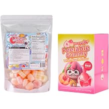 Gummy Glow 12 Oz Fruity Bear Wax Candy with Peelable Peach Gummy