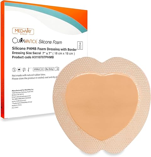 Miniatura 29 de MedVance Aderezo de silicona plateado con borde estéril altamente absorbente, sacro, sacro, 9 x 9 pulgadas (almohadilla de 6.6 x 6.4 pulgadas), 5