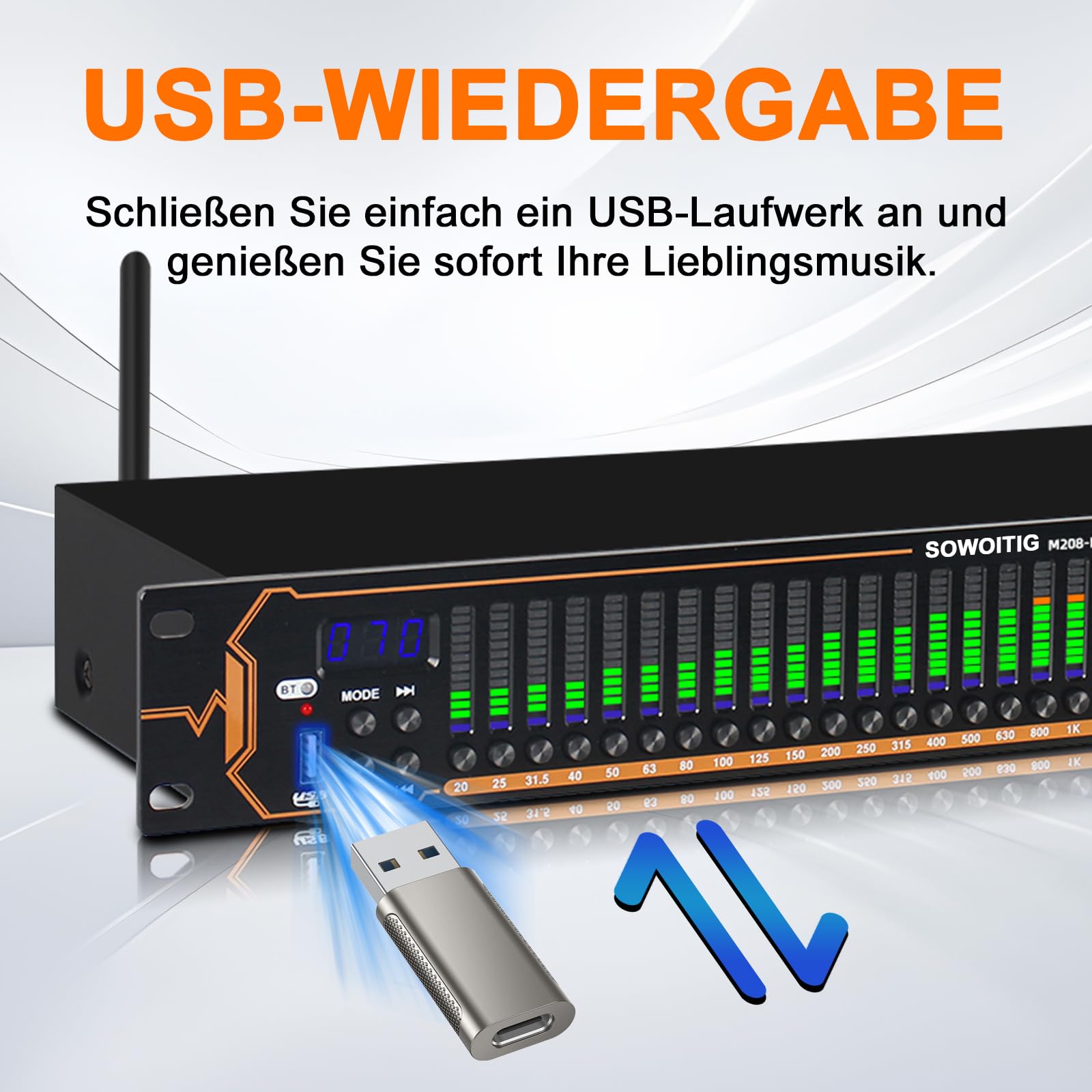 Equalizzatore stereo con EQ a 15 bande per sistema audio domestico, equalizzatore DJ Dual Channel