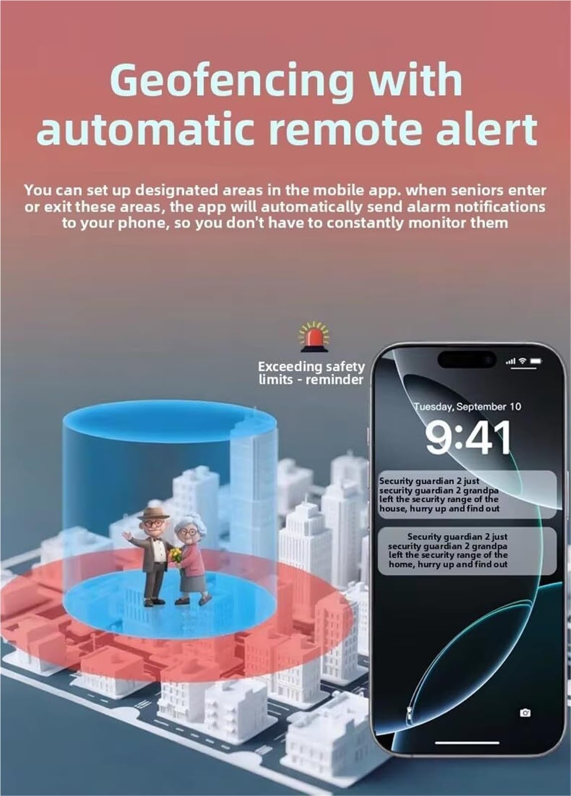 Mothdust Smartwatch Anziani 4G Orologio Intelligente Con Localizzatore GPS E Pulsante Emergenza SOS Rilevamento Cadute Braccialetto Sicurezza Chiamata Bidirezionale Per Genitori(Red)