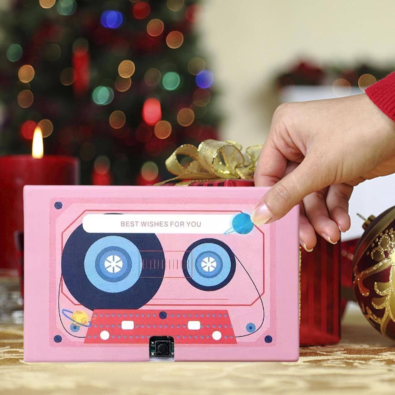 KickZu Voice Recording Cassette Tape Gift, 60 Seconds Blank Voice Recordable Talking Greeting Card, Recorder Customizable Sound Greeting Card for Couple-image-32